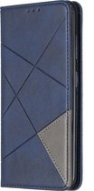 Nokia 3.2 Hoesje - Mobigear - Rhombus Slim Serie - Kunstlederen Bookcase - Blauw - Hoesje Geschikt Voor Nokia 3.2