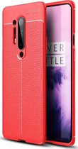 Mobigear Hoesje geschikt voor OnePlus 8 Pro Telefoonhoesje Flexibel TPU | Mobigear Luxury Backcover | 8 Pro Case | Back Cover - Rood