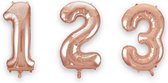 PTIT CLOWN - Rosé gouden aluminium cijfer ballon - Decoratie > Ballonnen