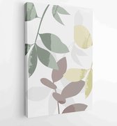 Botanical wall art vector set. Foliage line art drawing with abstract shape 3 - Moderne schilderijen – Vertical – 1912802980 - 40-30 Vertical