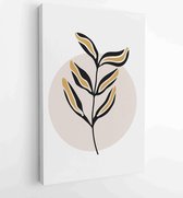 Botanical and gold abstract wall arts vector collection. 4 - Moderne schilderijen – Vertical – 1876883185 - 50*40 Vertical