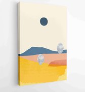 Mountain and landscape wall arts vector collection. Gold and Watercolor art with sun, moon, sky 1 - Moderne schilderijen – Vertical – 1894748770 - 40-30 Vertical