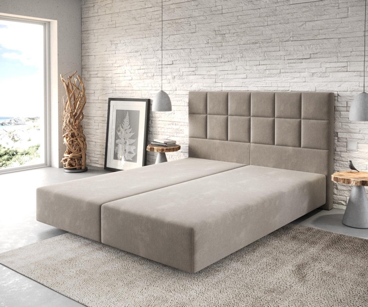 Boxspring-frame Dream-Fine microvezel beige 160x200