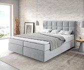 Boxspringbed Dream-Fine microvezel granietgrijs 160x200 met matras en topper