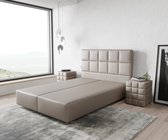 Boxspring-frame Dream-Fine kunstleder taupe 140x200