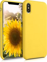 kwmobile telefoonhoesje voor Apple iPhone XS Max - Hoesje met siliconen coating - Smartphone case in stralend geel