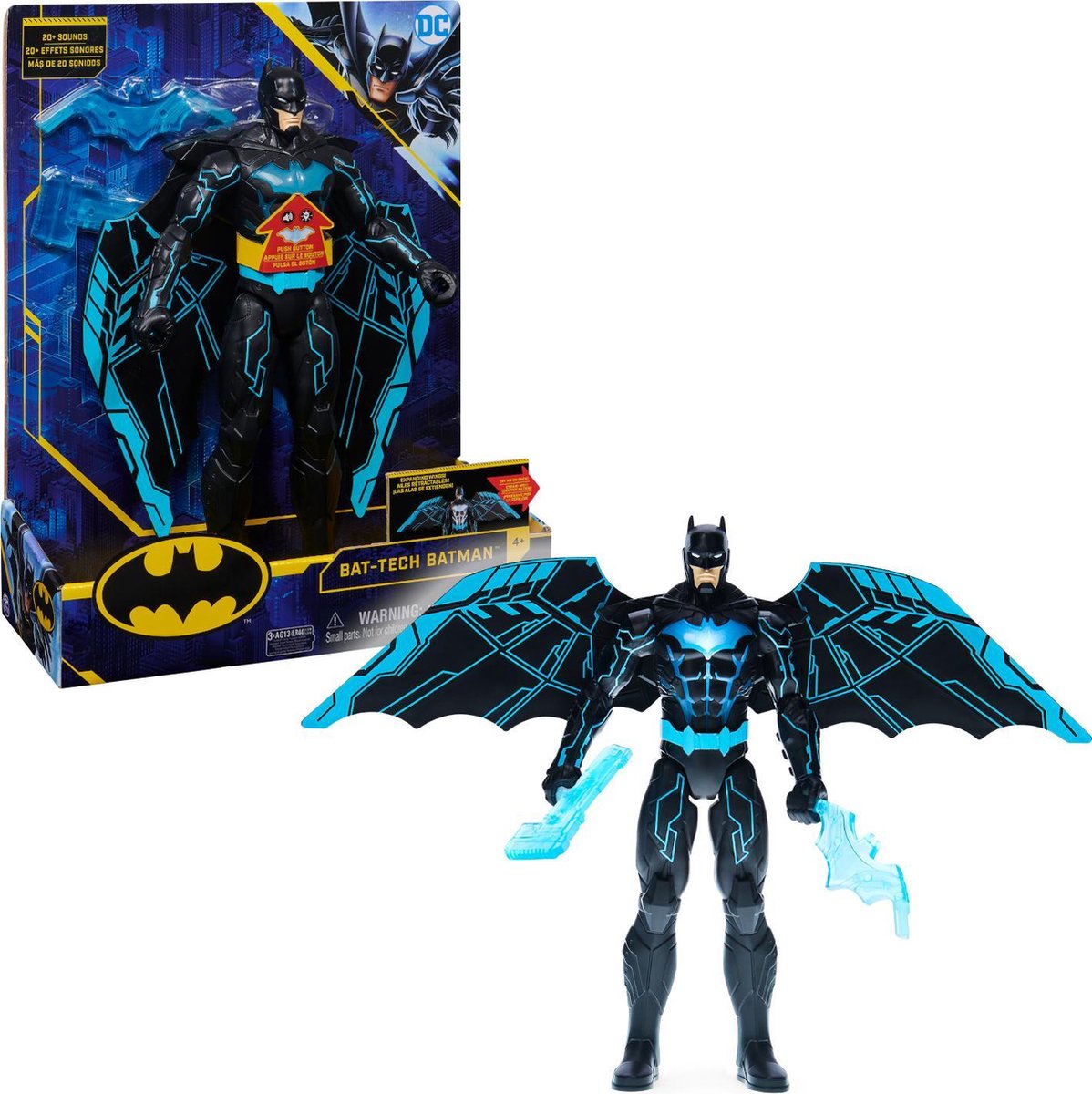 BATMAN - FIGURINE DELUXE 30 CM - DC COMICS - Figurine Articulée De 30 cm A  Fonctions Avec Accessoires, Effets Sonores et Lumineux - 6055944 - Jouet