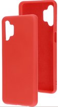 Mobiparts Siliconen Cover Case Samsung Galaxy A32 (2021 5G) Scarlet Rood hoesje