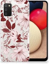 Silicone Back Case Geschikt voor Samsung M02s | Geschikt voor Samsung Galaxy A02s GSM Hoesje Watercolor Flowers