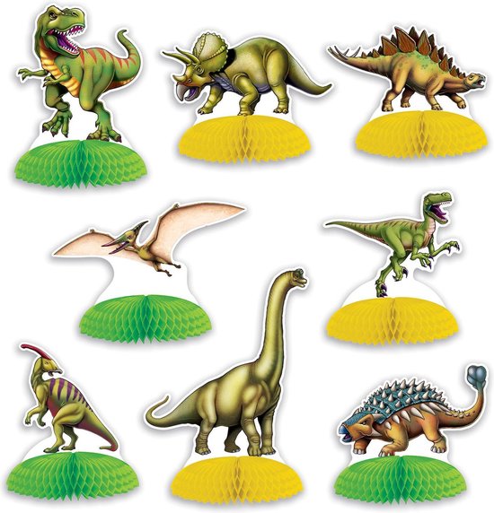 Three Sixty Degrees Ltd 8 mini dinosaurus tafeldecoraties