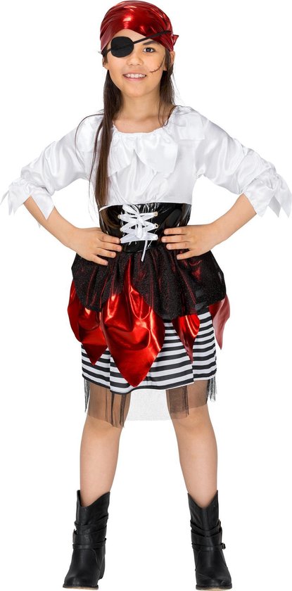 dressforfun - Meisjeskostuum piratenvrouw Lilly Blauwmarie 104 (3-4y) - verkleedkleding kostuum halloween verkleden feestkleding carnavalskleding carnaval feestkledij partykleding - 300746