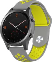 Siliconen Smartwatch bandje - Geschikt voor  Garmin Vivomove HR sport band - grijs/geel - Horlogeband / Polsband / Armband