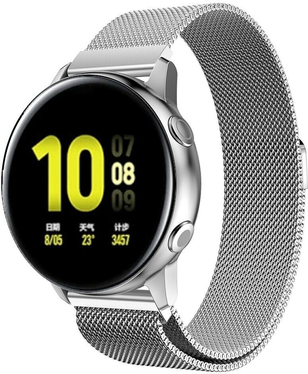 Samsung Galaxy Watch Active (2) Milanese band - zilver