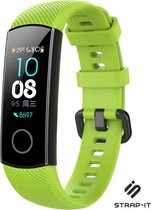 Siliconen Smartwatch bandje - Geschikt voor  Honor band 4 / 5 siliconen bandje - lichtgroen - Strap-it Horlogeband / Polsband / Armband