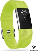 Siliconen Smartwatch bandje - Geschikt voor Fitbit Charge 2 siliconen bandje - lichtgroen - Strap-it Horlogeband / Polsband / Armband - Maat: Maat S