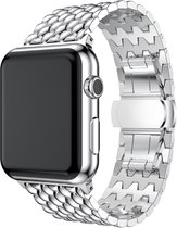 Stalen Smartwatch bandje - Geschikt voor  Apple Watch stalen draak band - zilver - Maat: 38 - 40 - 41mm - Horlogeband / Polsband / Armband