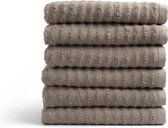 Pure4u Onda Handdoekset - 6 stuks - Taupe - 60x110cm