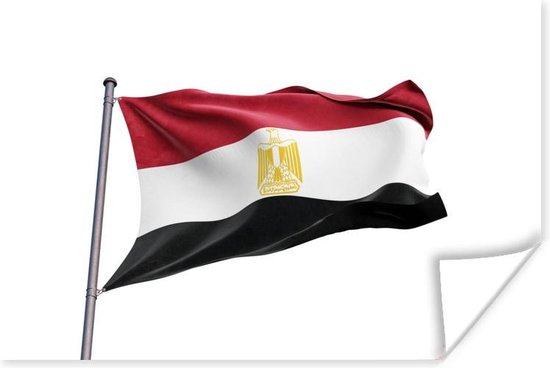 Vlag van Egypte poster 90x60 cm - Foto print op Poster | bol.com