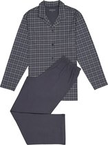 SCHIESSER heren pyjama - met knoopjes - grijs geruit -  Maat: 3XL