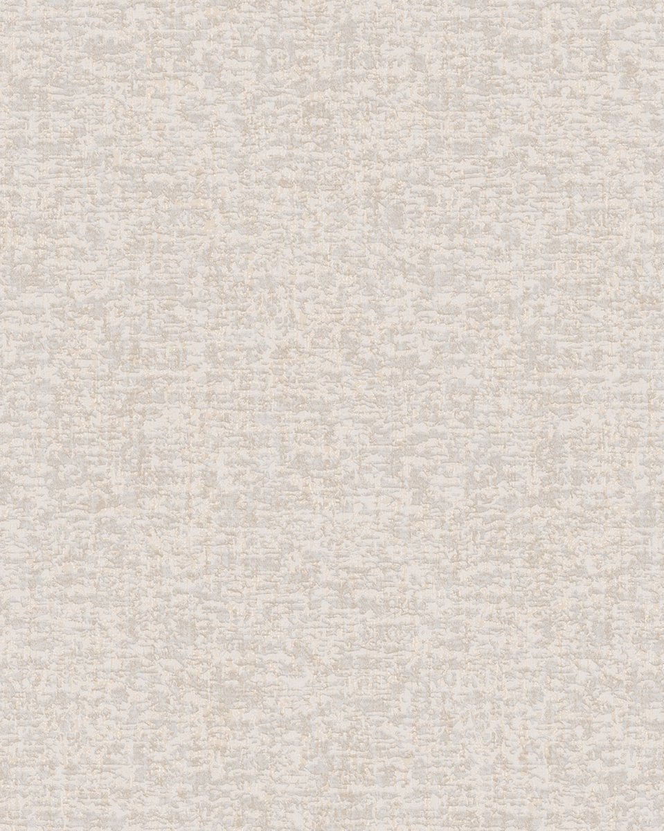 Textiel look behang Profhome DE120051-DI vliesbehang hardvinyl warmdruk in reliëf gestempeld in textiel look mat wit 5,33 m2