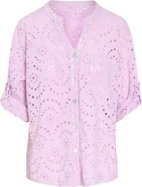Cassis - Female - Katoenen blouse met borduurwerk en lovertjes  - Lila