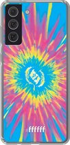 6F hoesje - geschikt voor Samsung Galaxy S21 FE -  Transparant TPU Case - Flower Tie Dye #ffffff