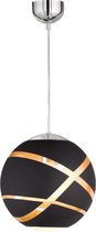 LED Hanglamp - Hangverlichting - Nitron Fary - E27 Fitting - 1-lichts - Rond - Mat Zwart - Glas