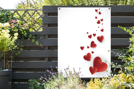 Affiche jardin - un chemin de coeurs - 90x120 cm