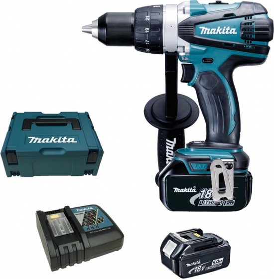 Makita DDF458RTJ 18V LiIon accu boor/schroefmachine set (2x 5.0Ah accu) in Mbox