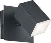 LED Wandspot - Torna Laginos - 8W - Warm Wit 3000K - 1-lichts - Vierkant - Mat Zwart - Aluminium