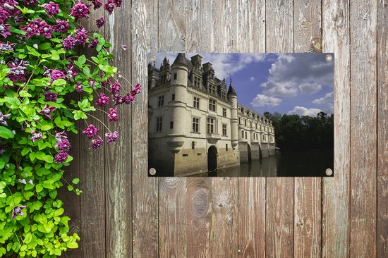 Nuages au-dessus du Kasteel de Chenonceau Poster Jardin 60x40 cm - petit - Toile de jardin / Toile d'extérieur / Peintures d'extérieur (décoration de jardin)