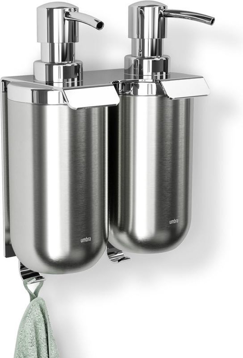 UMBRA RVS zeepdispenser - Zilver - Dubbele zeeppomp