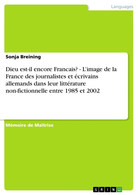 Dieu est-il encore Francais? - L’image de la France des jo ... - cover