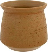 Bloempot voor Binnen en Buiten - Plantenbak - Plantenpot - Curry - 16x16xh13,5cm - Rond Aardewerk