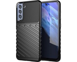 Thunder Design Hoesje Geschikt voor Samsung Galaxy S21 FE | Back Cover | Schokbestendig | Dunne Hoes | Flexibel TPU | Zwart