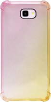 - ADEL Siliconen Back Cover Softcase Hoesje Geschikt voor Samsung Galaxy J4 Plus - Kleurovergang Roze Geel