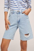 Mango Broek Denim Berumda Met Gerafelde Broekspijpen 17082017 Tc Dames Maat - W34