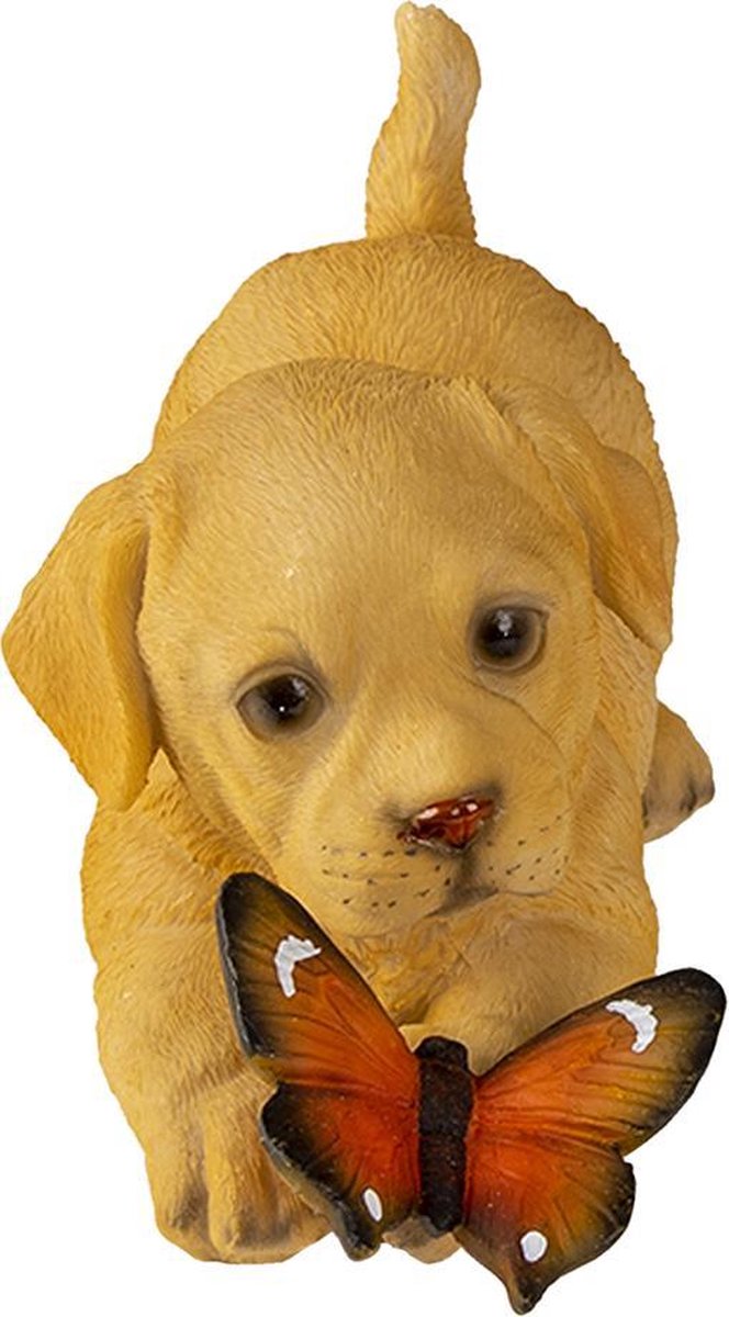 Beeld Hond 20x8x11 cm Bruin Kunststof