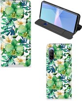 GSM Hoesje Sony Xperia 10 III Bookcase Cover Orchidee Groen