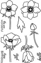 Anemone Clear Stamps (JD002) (DISCONTINUED)