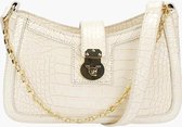 Fashionfanatics® Como Handtas Creme Krokodil print - Druksluiting - Dames