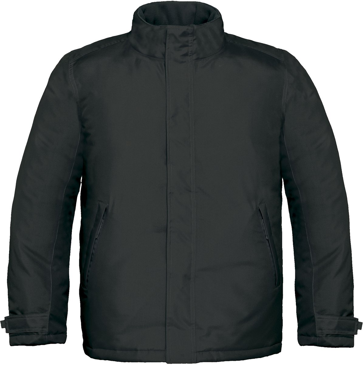 B&C Mens Real+ Premium Windproof Thermo-Isolated Jacket Waterdichte PU Coating Zwart