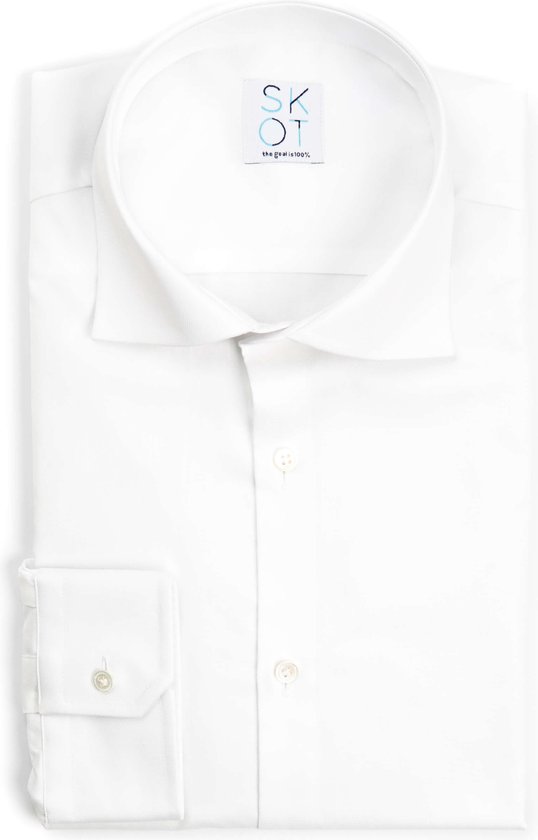 SKOT Fashion Duurzaam Overhemd Heren Serious White Oxford - Wit - Maat 44