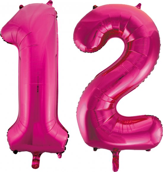 pil Plotselinge afdaling Opnemen Helium roze cijfer ballonnen 12. | bol.com