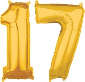 Helium cijfer ballonnen goud 17.