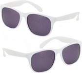 6x stuks voordelige witte zonnebril - Verkleedbrillen - Voor volwassenen