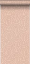 ESTAhome behang art deco motief perzik roze - 139218 - 0.53 x 10.05 m