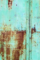 ESTAhome fotobehang metaal-look turquoise en bruin - 158207 - 186 cm x 2,79 m