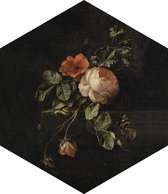 ESTAhome muursticker bloemstilleven zwart, groen en roze - 159021 - 140 x 161 cm