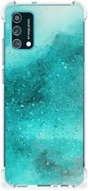 Telefoon Hoesje Geschikt voor Samsung Galaxy M02s | A02s Case Anti-shock met transparante rand Painting Blue